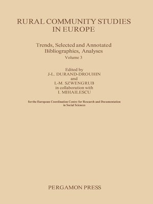 cover image of Rural Community Studies in Europe